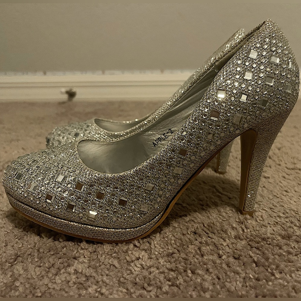 Silver sparkly High heels